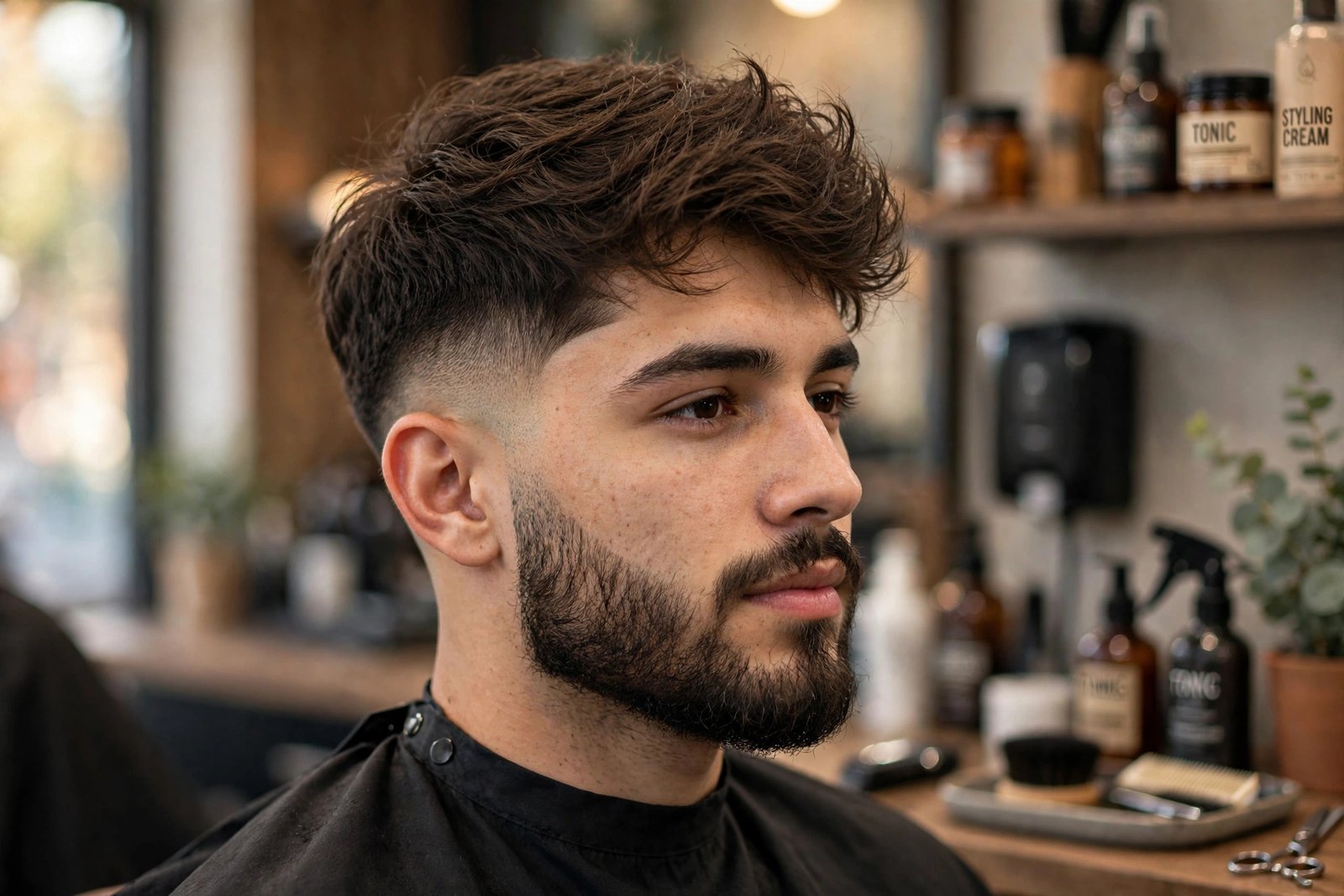 Mid taper fade with beard
