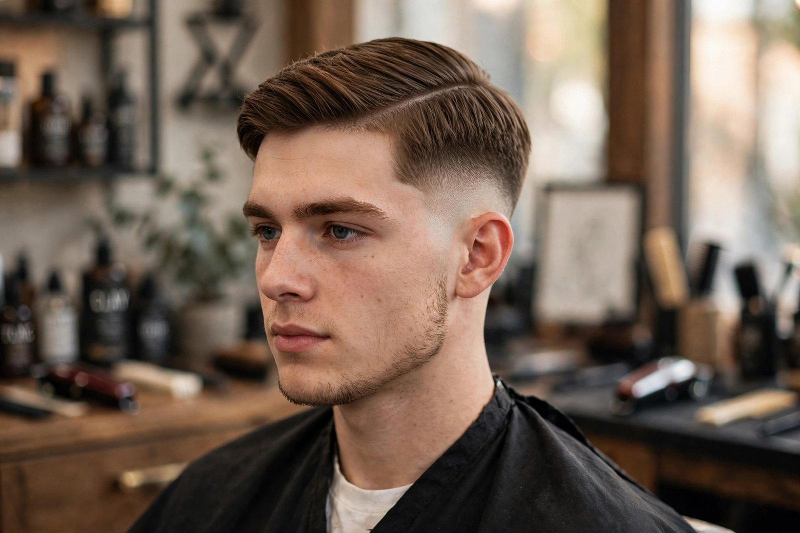 Classic mid taper fade haircut